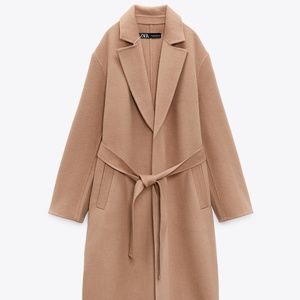 Belted Wool Blend Coat